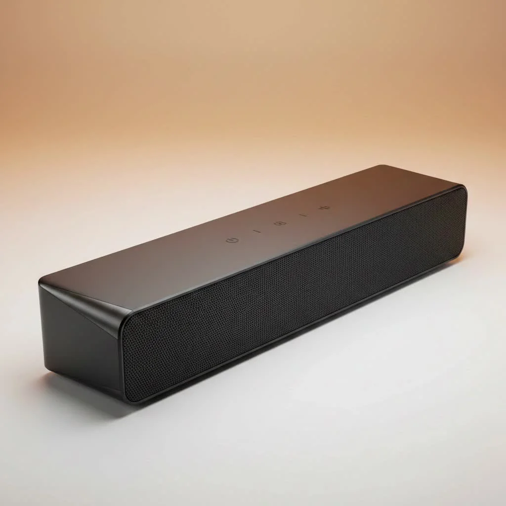 Samsung TV with a sleek soundbar underneath