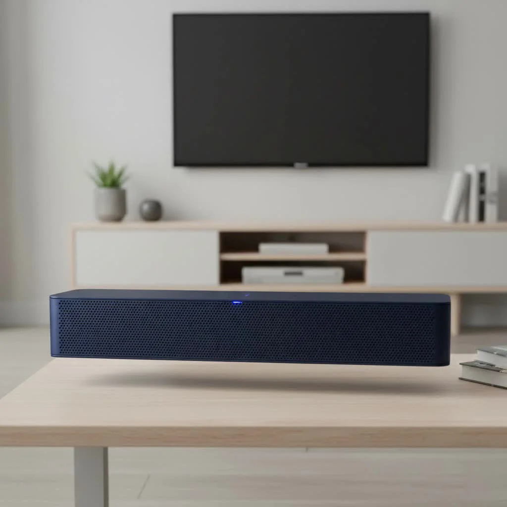 Sound bar enhancing a home theater setup