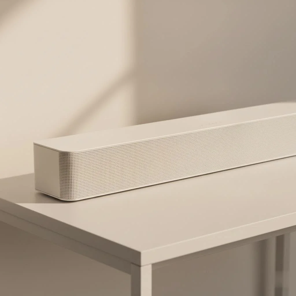 Vizio sound bar and subwoofer setup in a living room