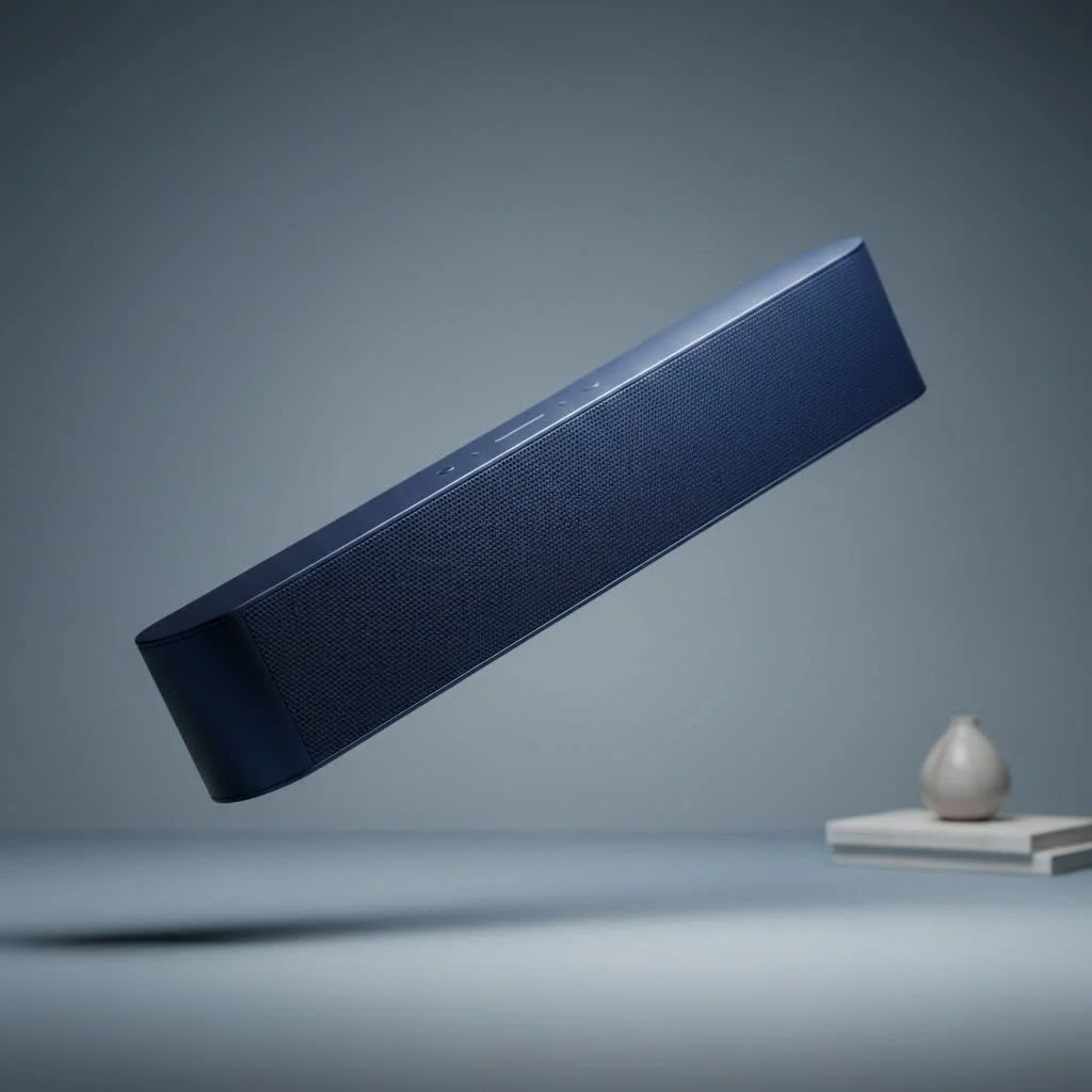 Bose sound bar for TV on a media console