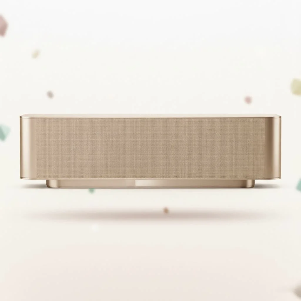Soundbar creating immersive surround sound in a living room
