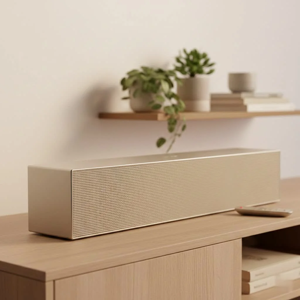 Sound bar and subwoofer setup for home theater